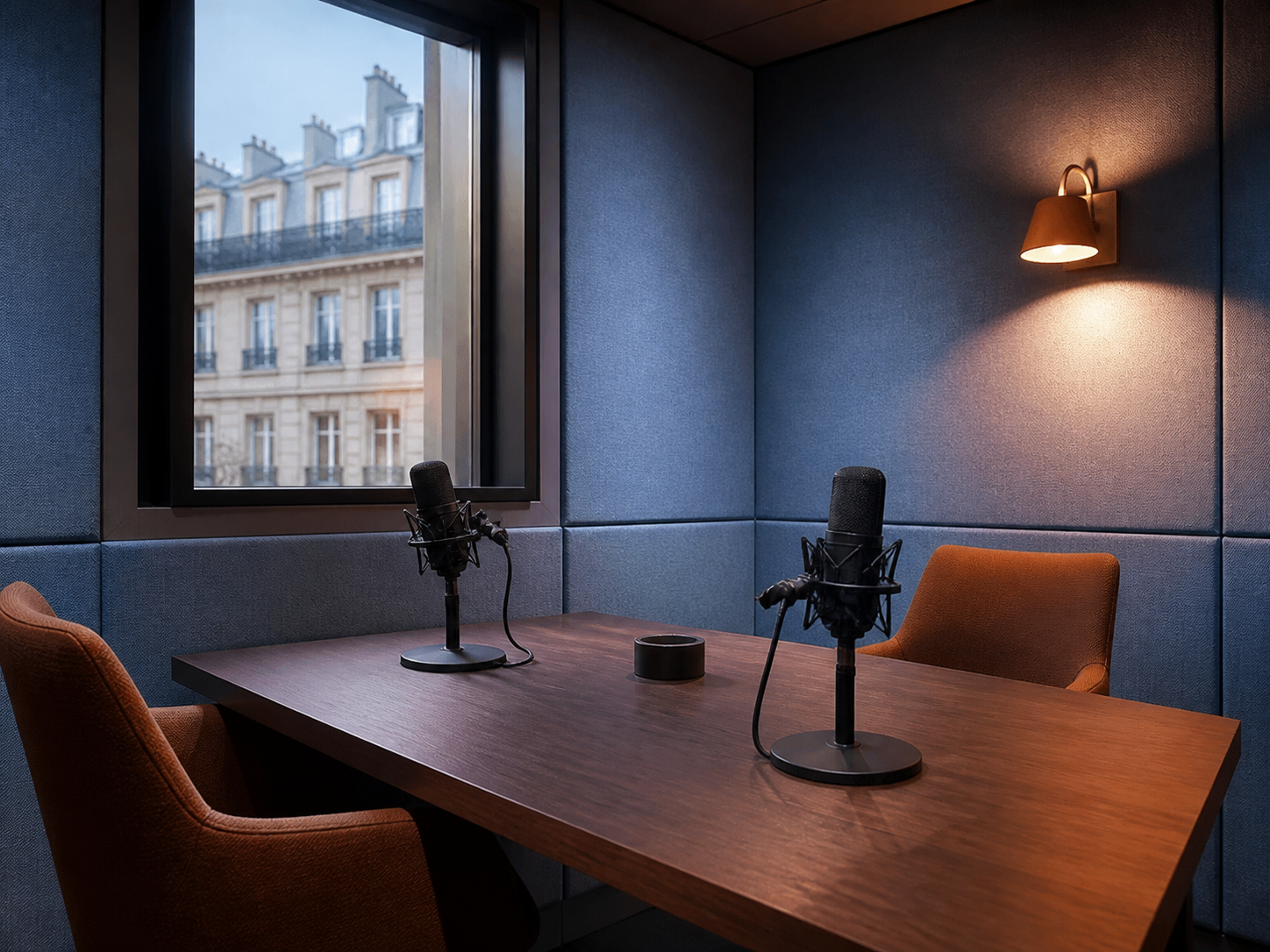Chambre d’enregistrement avec deux micros